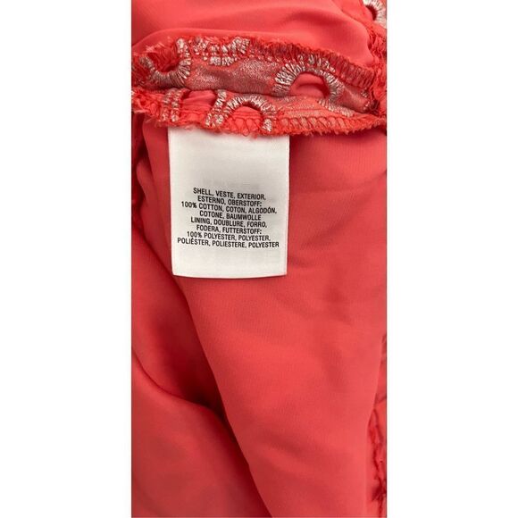 Anthropologie Maeve Coralshine Metallic Eyelet‎ Floral A-Line Sleeveless Dress - Picture 9 of 9